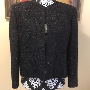🥂Ellen Tracy Sparkling, lined, front zipper & pockets cropped Jacket